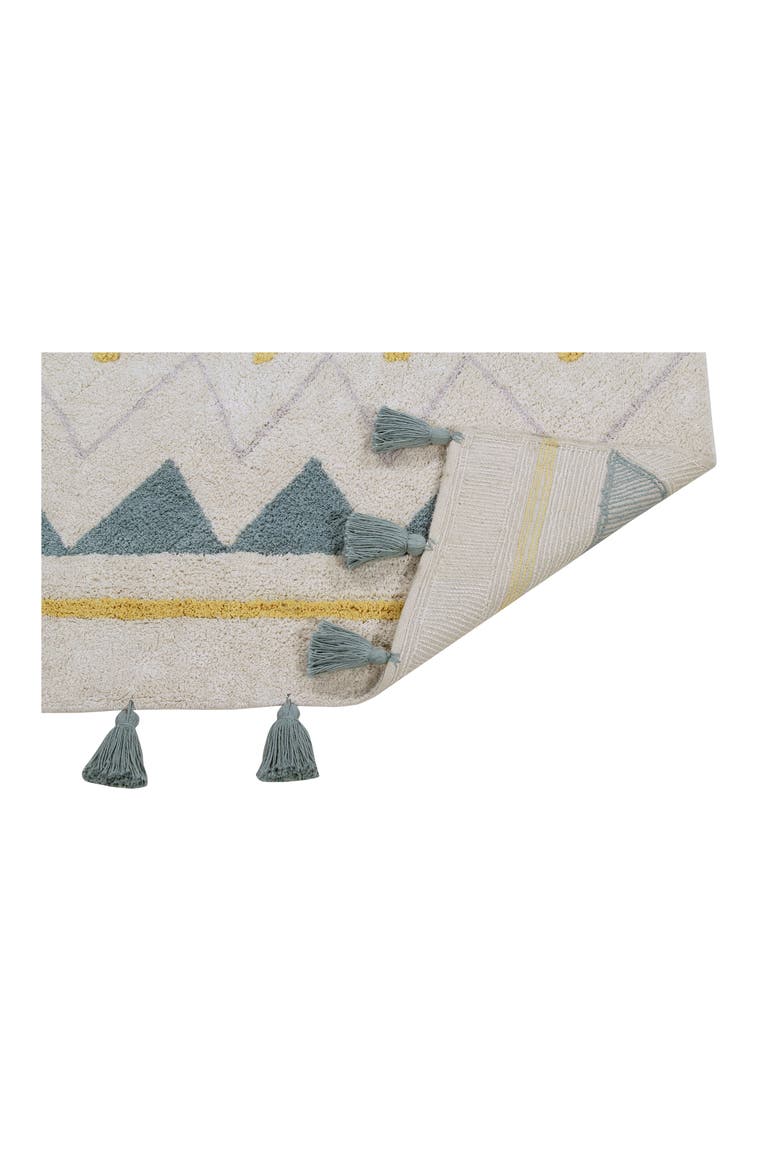 Geometric Tassel Rug, Alternate, color, AZTECA NATURAL-VINTAGE BLUE