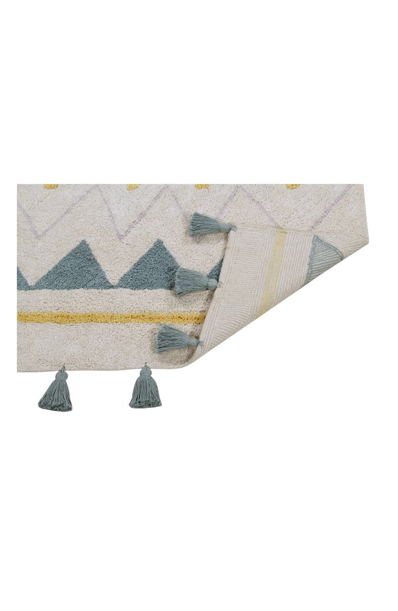 Lorena Canals Geometric Tassel Rug, Alternate, color, Azteca Natural-Vintage Blue