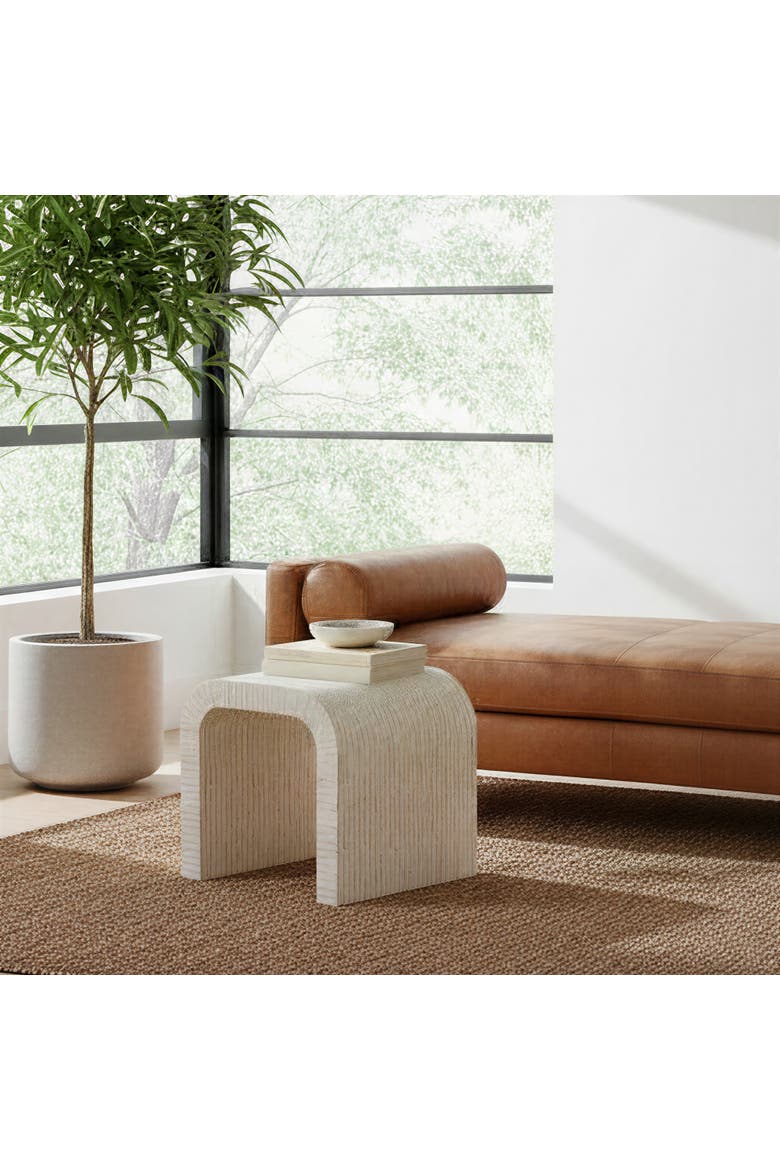 Waterfall Coffee Table, Alternate, color, White