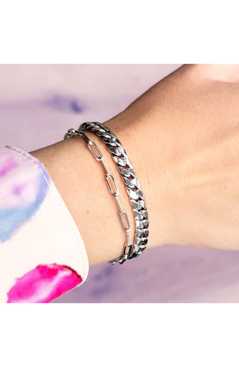 The Lovery Fine Jewelry Cuban Link Bracelet, Alternate, color, White Gold