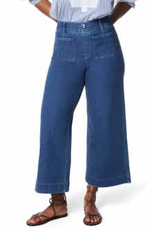 SPANX® Patch Pocket Pull-On High Waist Ankle Wide Leg Jeans