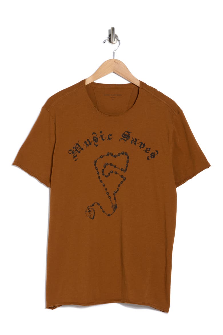 Music Saves Graphic T-Shirt, Alternate, color, SIENNA BROWN