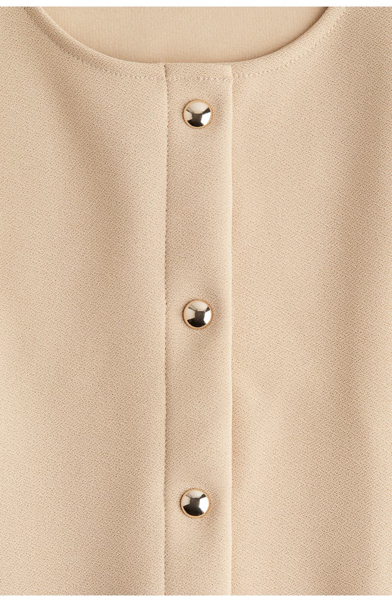 H&M Short-sleeved Cardigan, Alternate, color, Beige