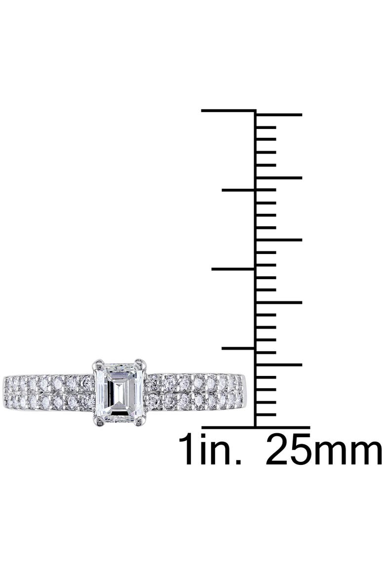 Diamond Emerald Cut Engagement Ring 14k, Alternate, color, 14k White Gold