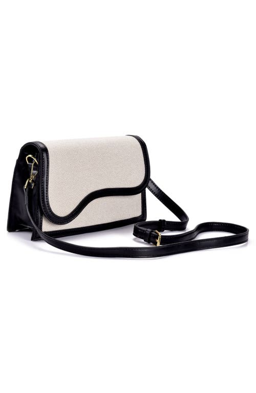 Adornia Curved Flap Shoulder Bag In Black