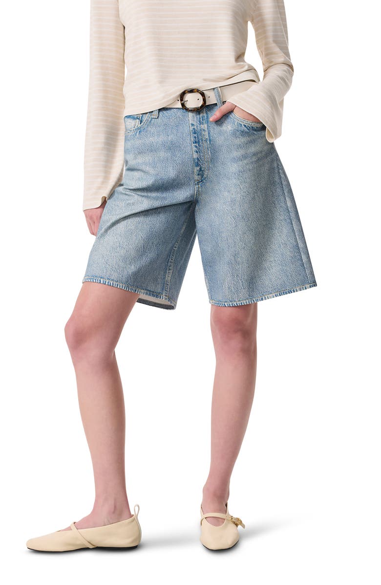 rag & bone Miramar McKenna Trompe l'Oeil Faux Denim Shorts, Main, color, Seaside