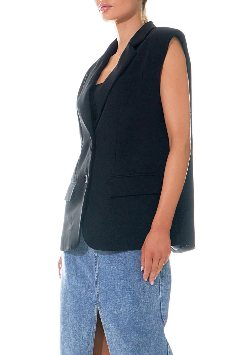 Oversize Blazer Vest, Alternate, color, BLACK