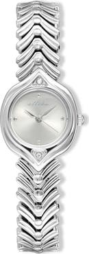 Ettika Round Case Chevron Strap Watch