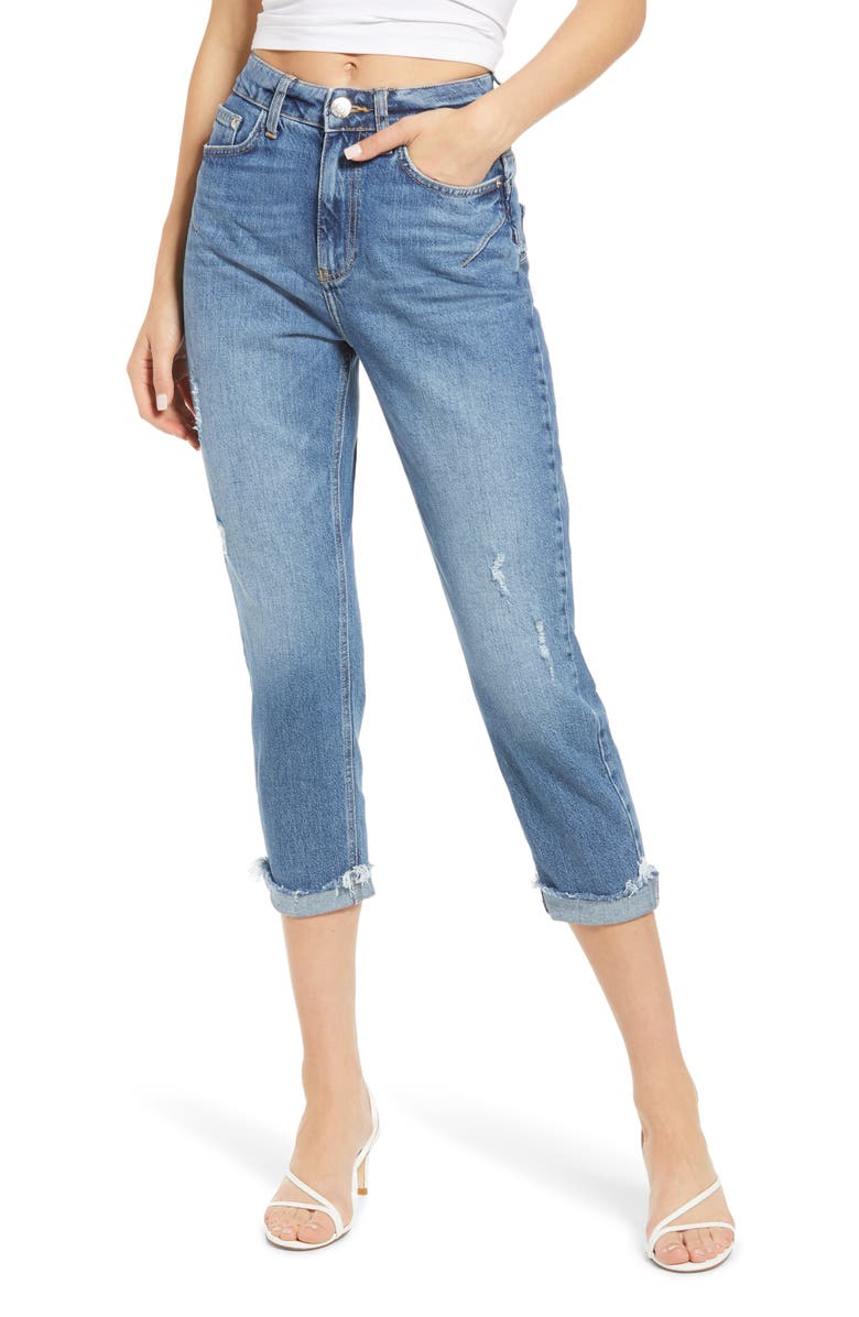 River Island Carrie High Waist Mom Jeans, Main, color,