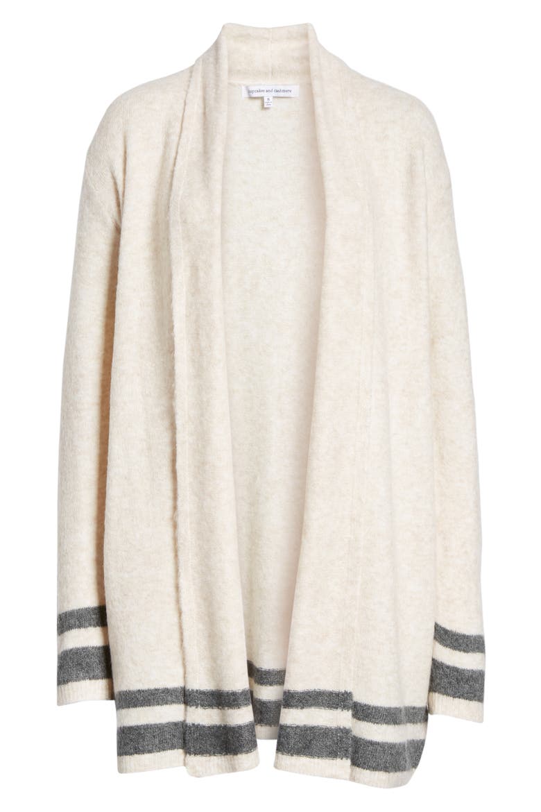 Hank Stripe Shawl Collar Cardigan, Alternate, color, BUFF