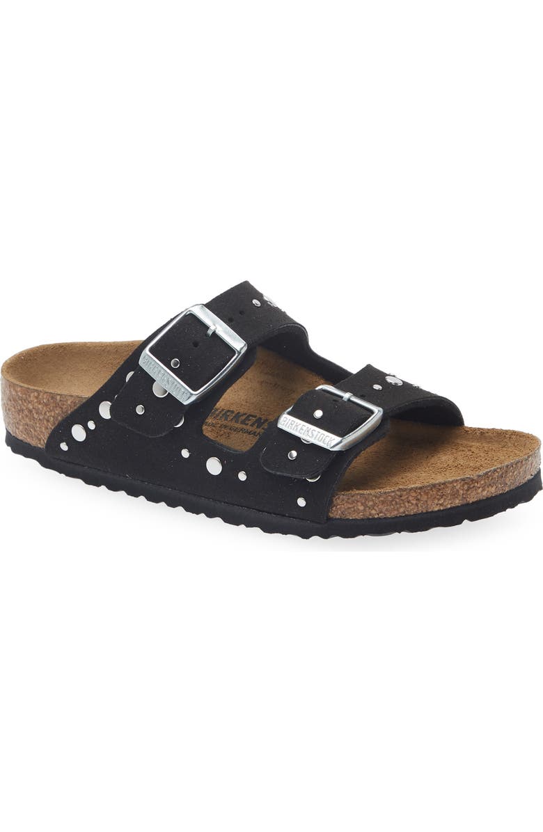 Birkenstock Kids' Arizona Rivets Slide Sandal, Main, color, Black