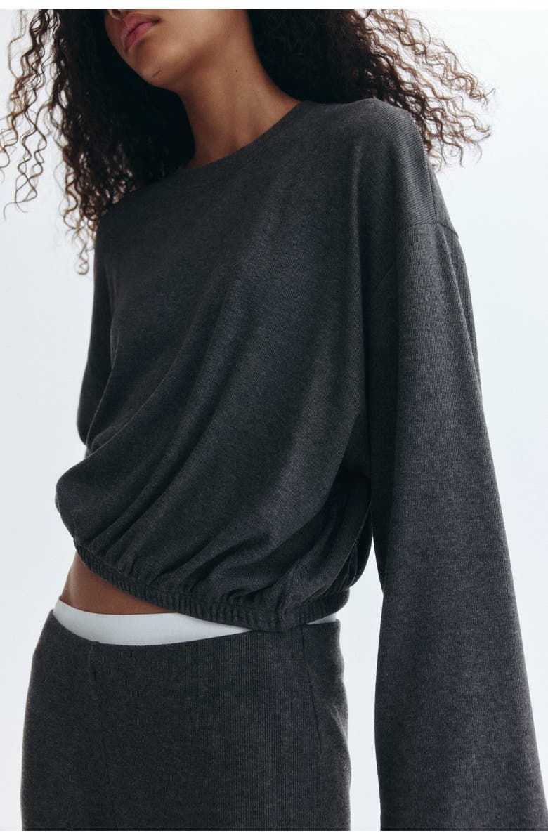 H&M Oversized Top, Alternate, color, Dark Gray Melange