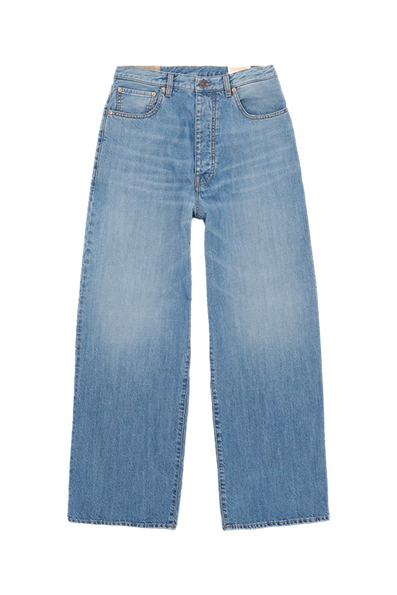 Jaron Wide-Leg Bleach Wash Denim Trousers, Main, color, D370