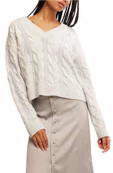 Free People Washed Cable Sweater