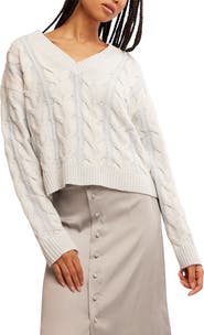 Free People Washed Cable Sweater