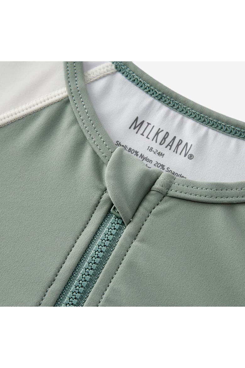 Zipper Top And Swim Trunks, Alternate, color, Mint Lobster
