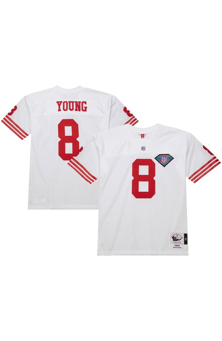 Mitchell & Ness Men's Mitchell & Ness Steve Young White San Francisco 49ers 1994 Authentic Throwback Retired Player Jersey, Main, color, White