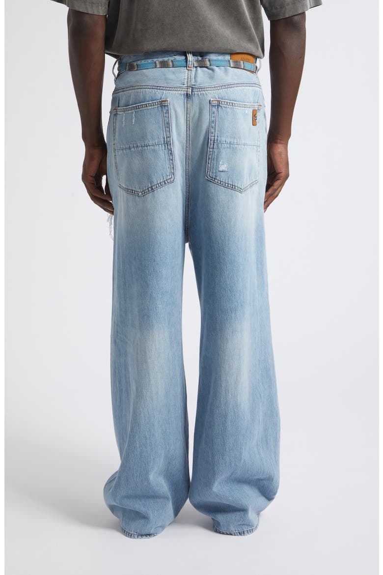 Flannel Repaired Baggy Jeans, Alternate, color, SURFRIDER INDIGO