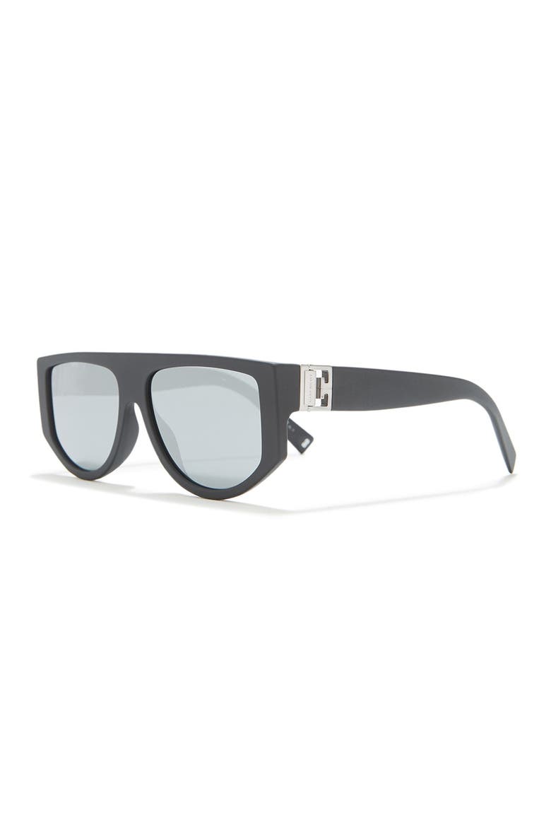 56mm Flat Top Sunglasses, Alternate, color, MATTE BLACK