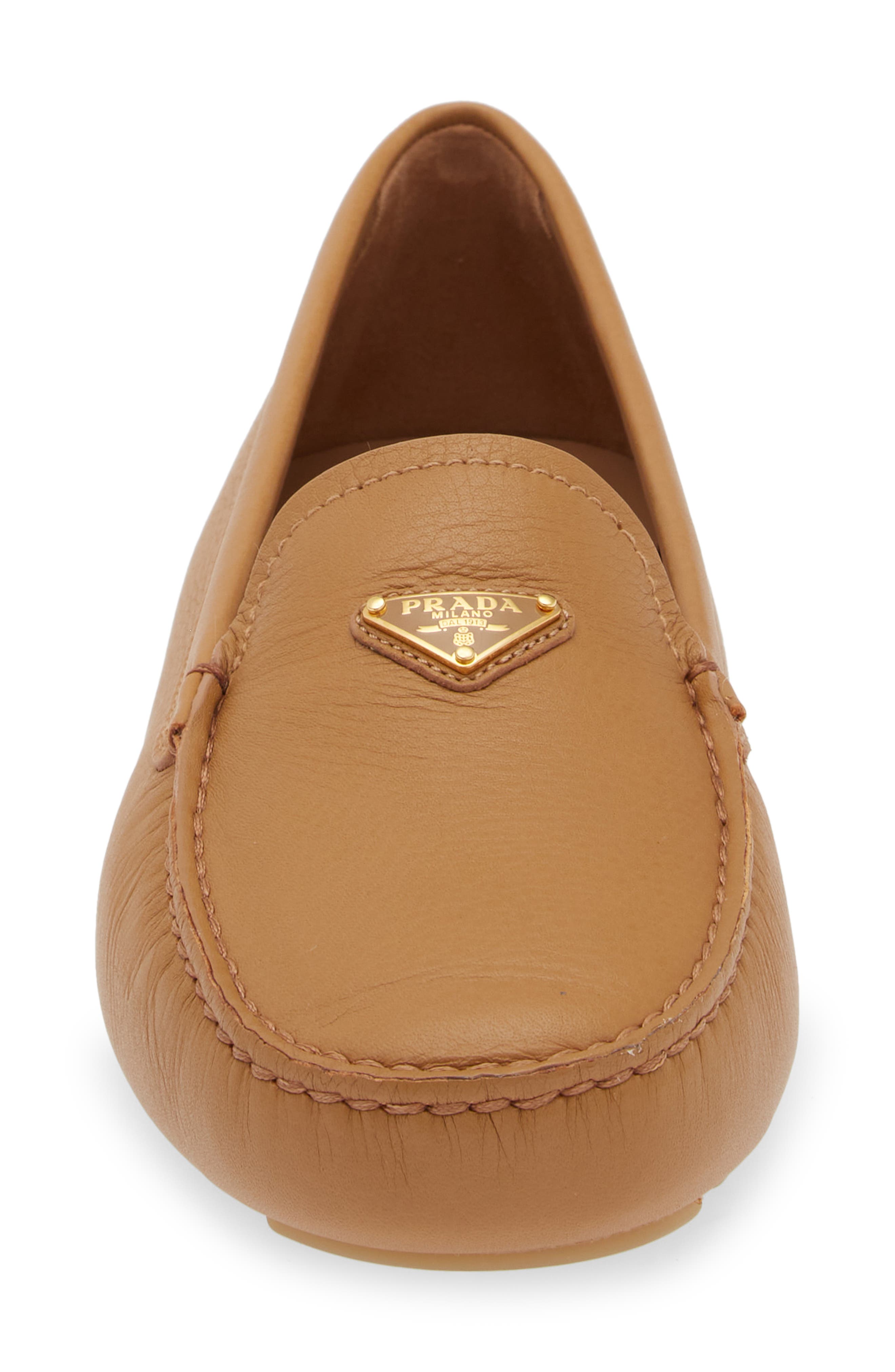 Prada Triangle Logo Driving Loafer, Alternate, color, 