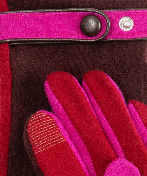 Echo Adjustable Belt Gloves In Pink