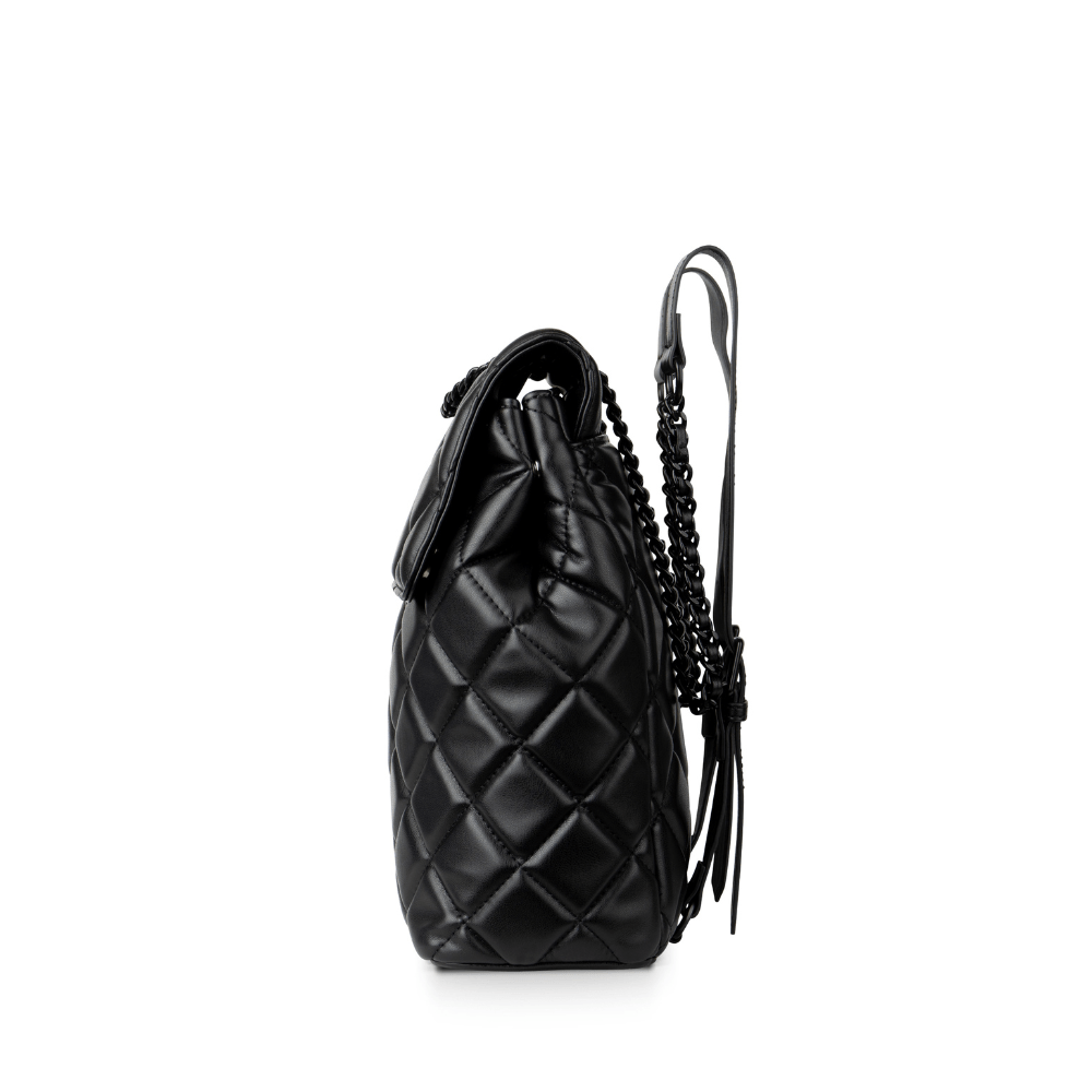 The Sadie - 2-In-1 Quilted Vegan Leather Backpack, Alternate, color, Black