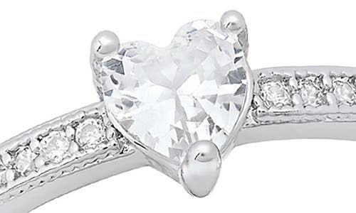 Hmy Jewelry Simulated Diamond Heart Pavé Ring In Metallic