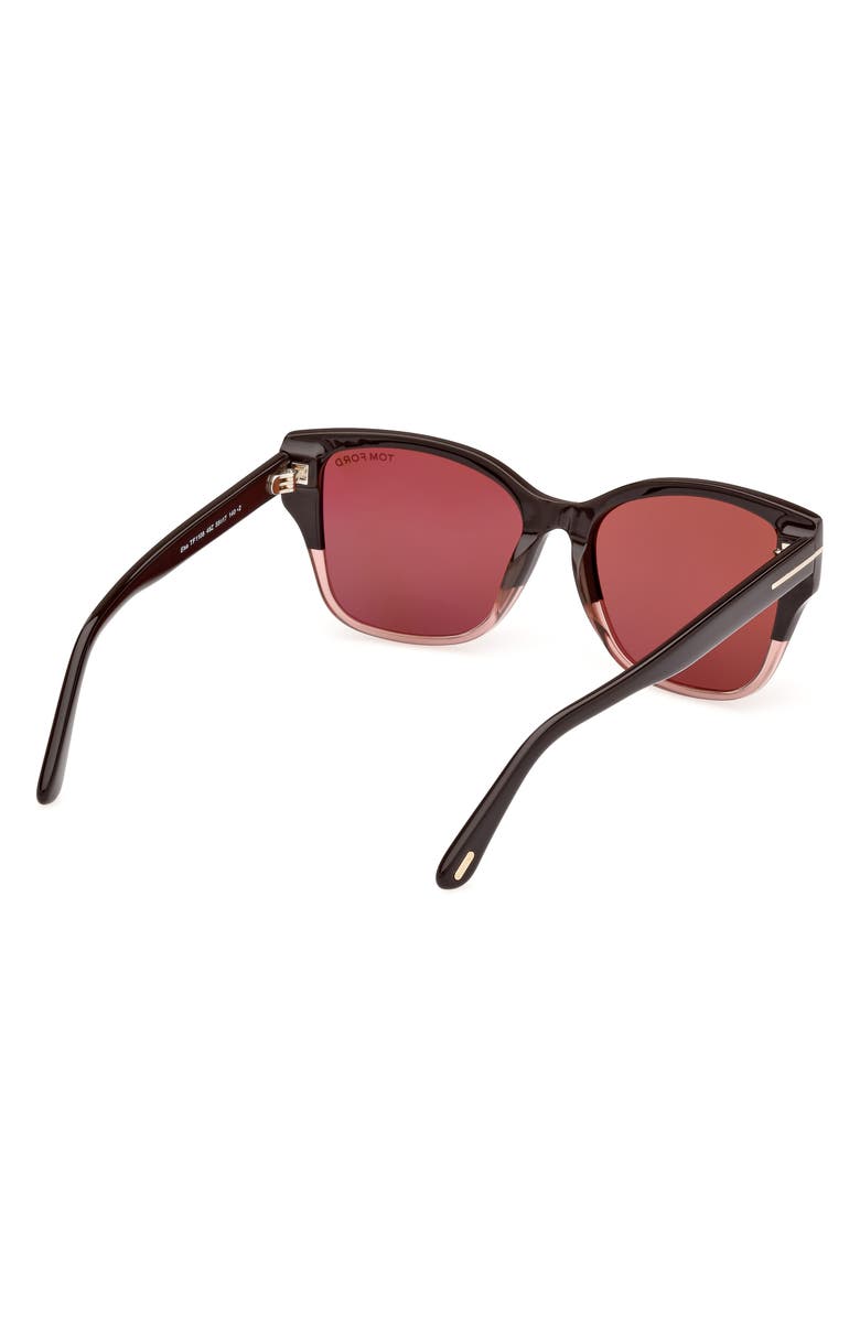 TOM FORD 55mm Butterfly Sunglasses, Alternate, color, Shiny Dark Brown / Gradient