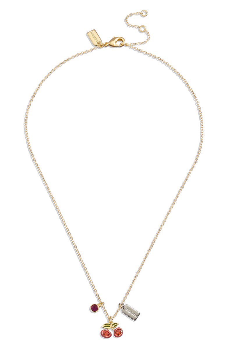 COACH Cherry Pendant Necklace, Alternate, color, 