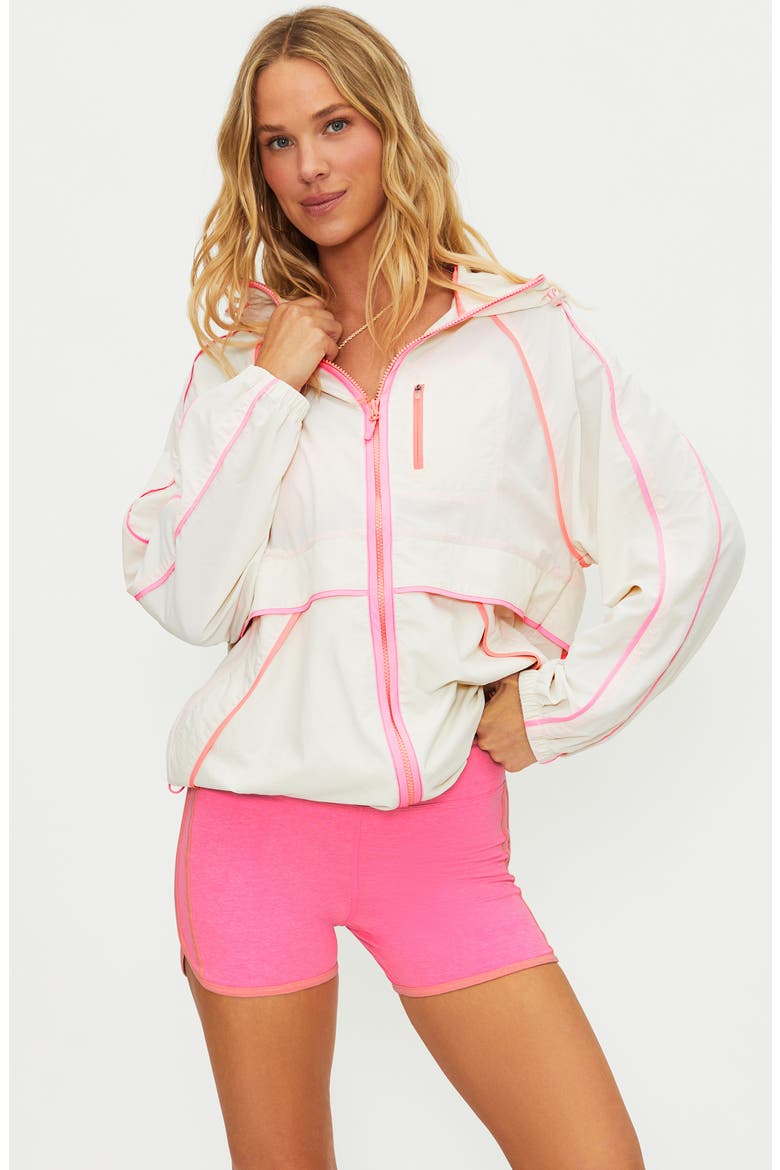 Mel Hooded Nylon Jacket, Alternate, color, SHORELINE