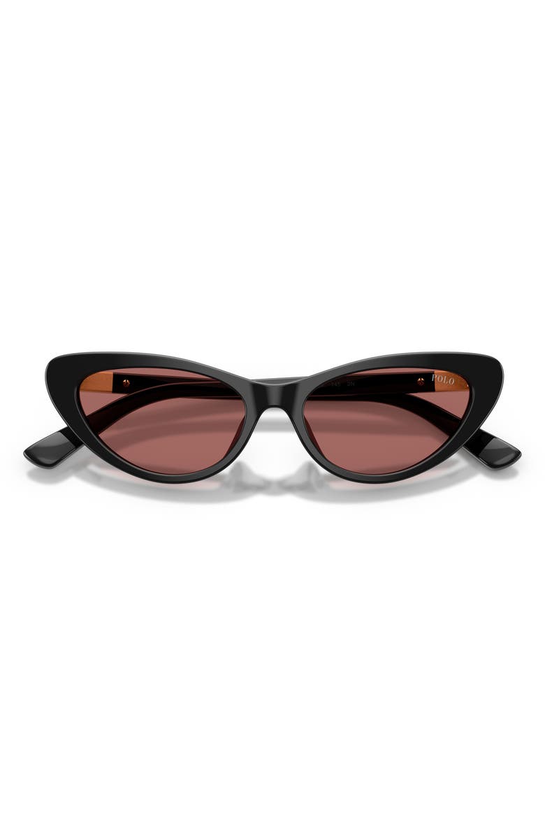 Polo Ralph Lauren 54mm Cat Eye Sunglasses, Alternate, color, Shiny Black / Dark Violet