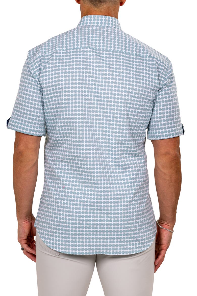 Galileo Marthy Short Sleeve Cotton Button-Up Shirt, Alternate, color, GREEN