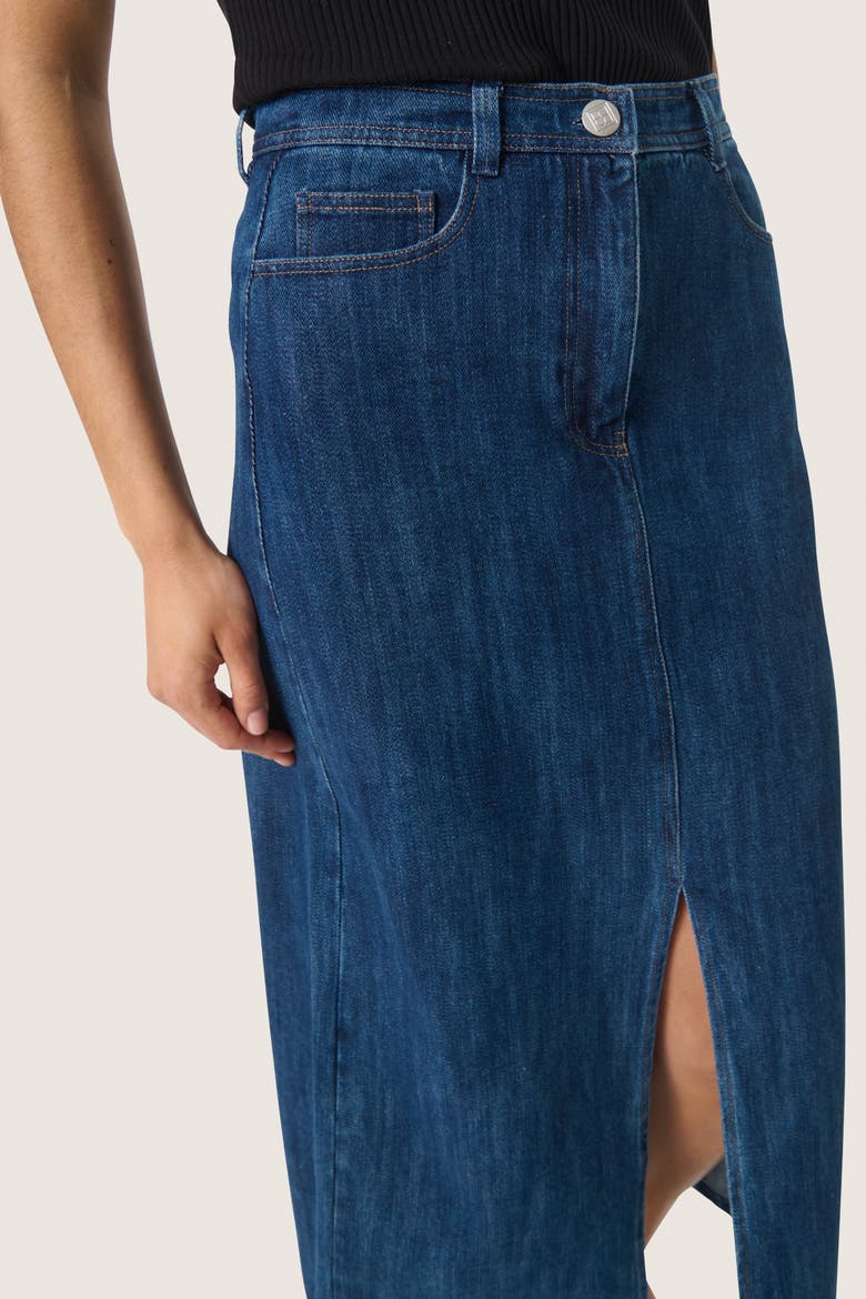 Slzianna Maxi Length Denim Skirt, Alternate, color, Medium Blue Denim