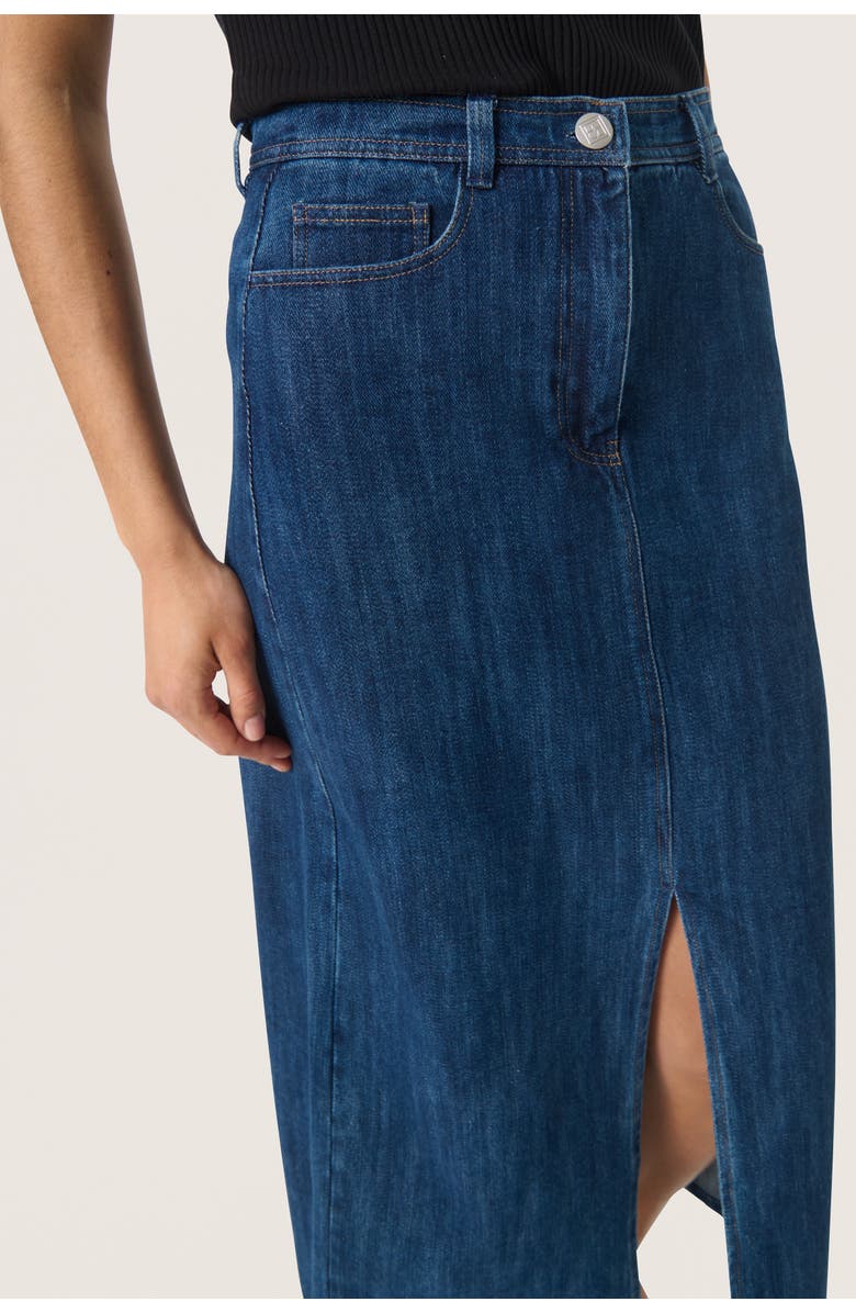 Soaked in Luxury Slzianna Maxi Length Denim Skirt, Alternate, color, Medium Blue Denim