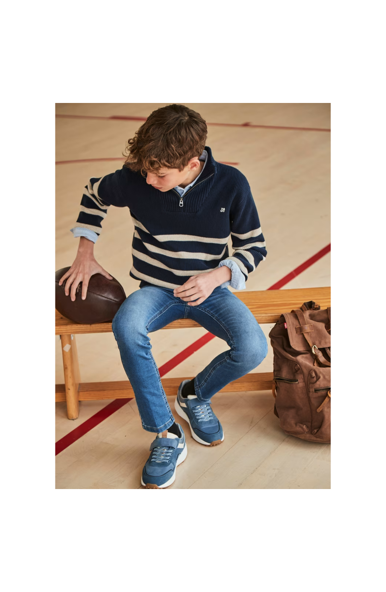 Mayoral Basic Fitted Jeans, Alternate, color, Navy