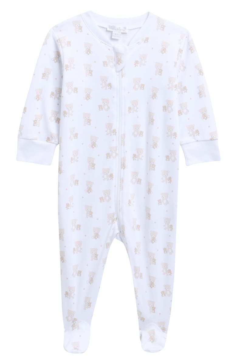 Kissy Kissy Print Pima Cotton Footie, Main, color, Tan