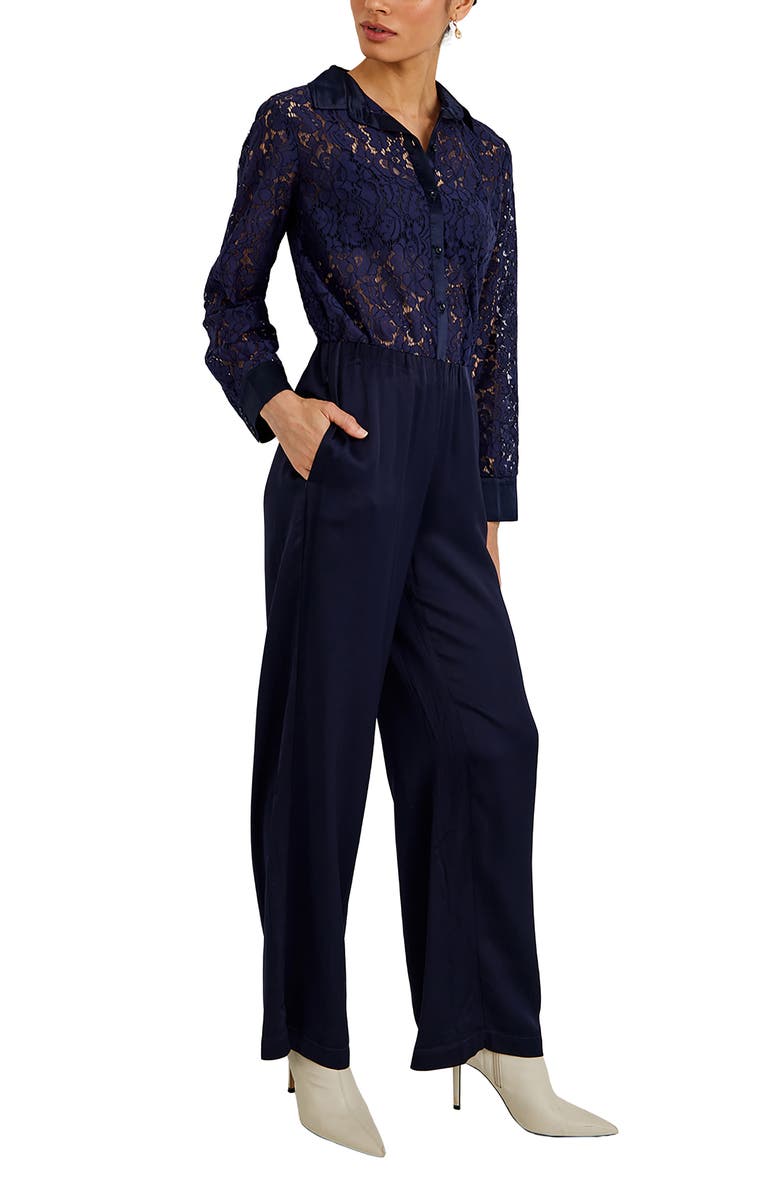 Bella Dahl Sleek Wide Leg Pull-On Pants, Alternate, color, Midnight Sky