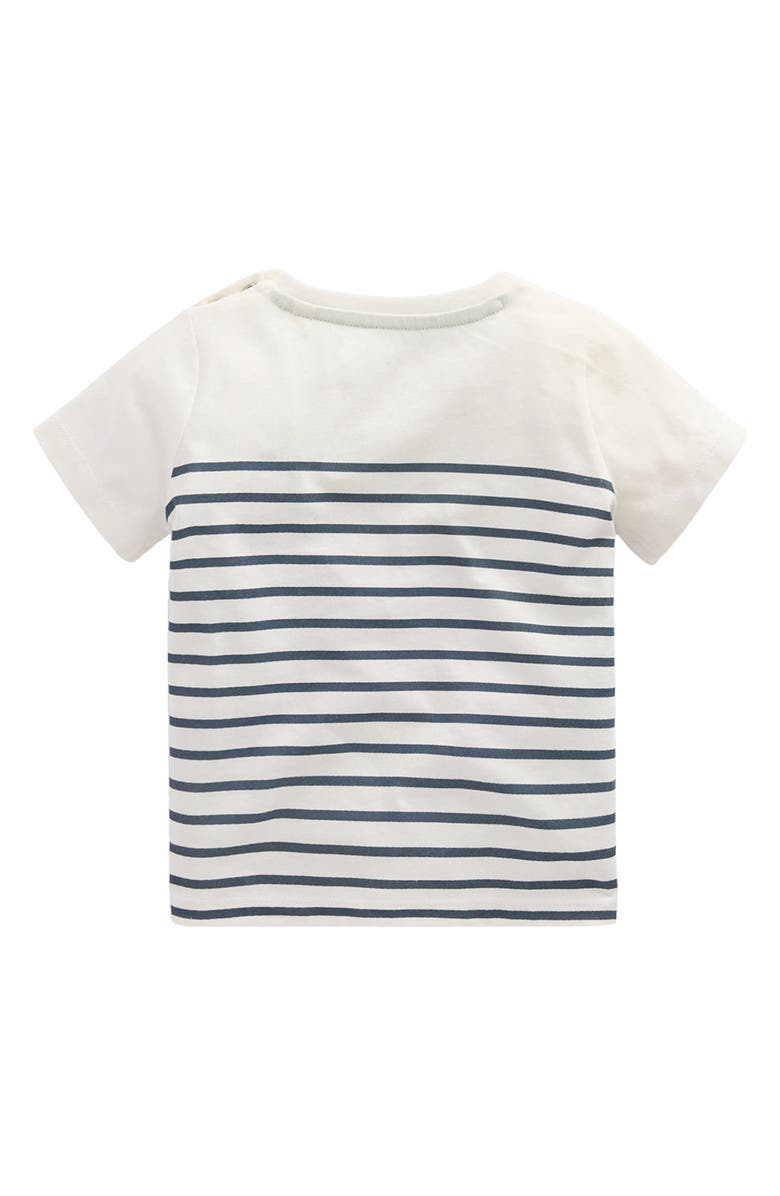Mini Boden Chameleon Stripe Cotton T-Shirt, Alternate, color, Blue Stripe Chameleon