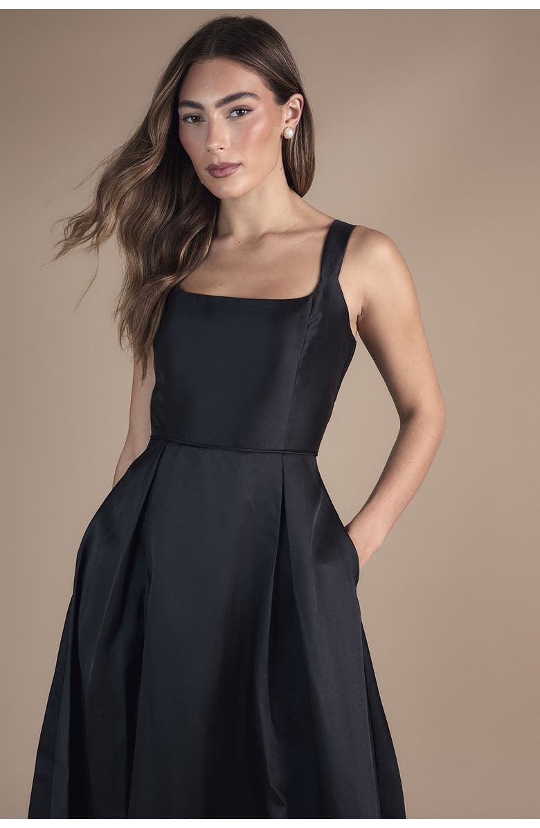 Coast Scoop Neck Full Skirted Twill Maxi Dress, Alternate, color,