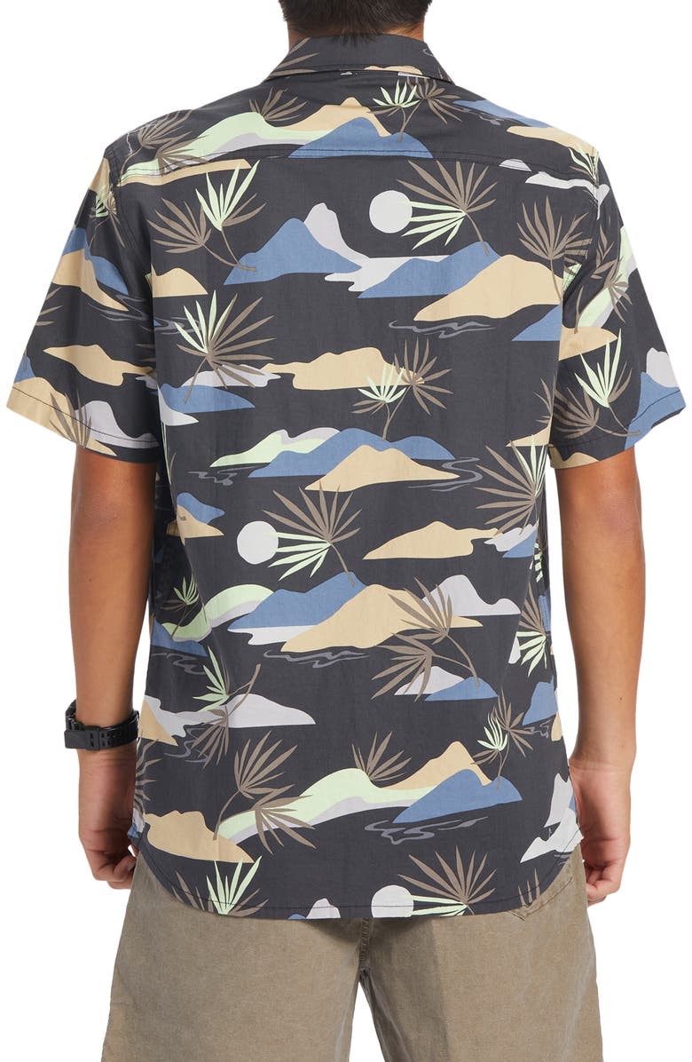 Quiksilver Slow Dazed Short Sleeve Organic Cotton Button-Up Shirt, Alternate, color,
