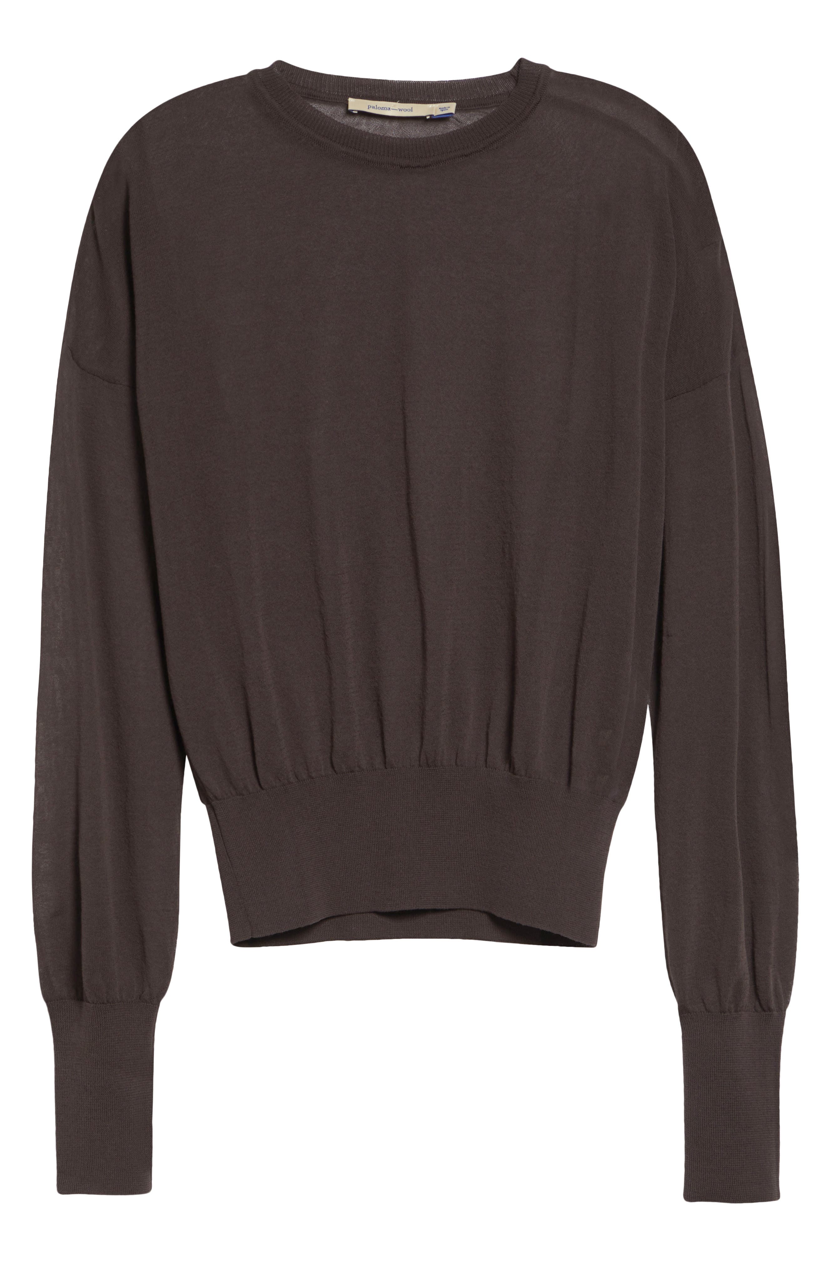 Paloma Wool Leds Sheer Organic Cotton Blend Sweater In Brown