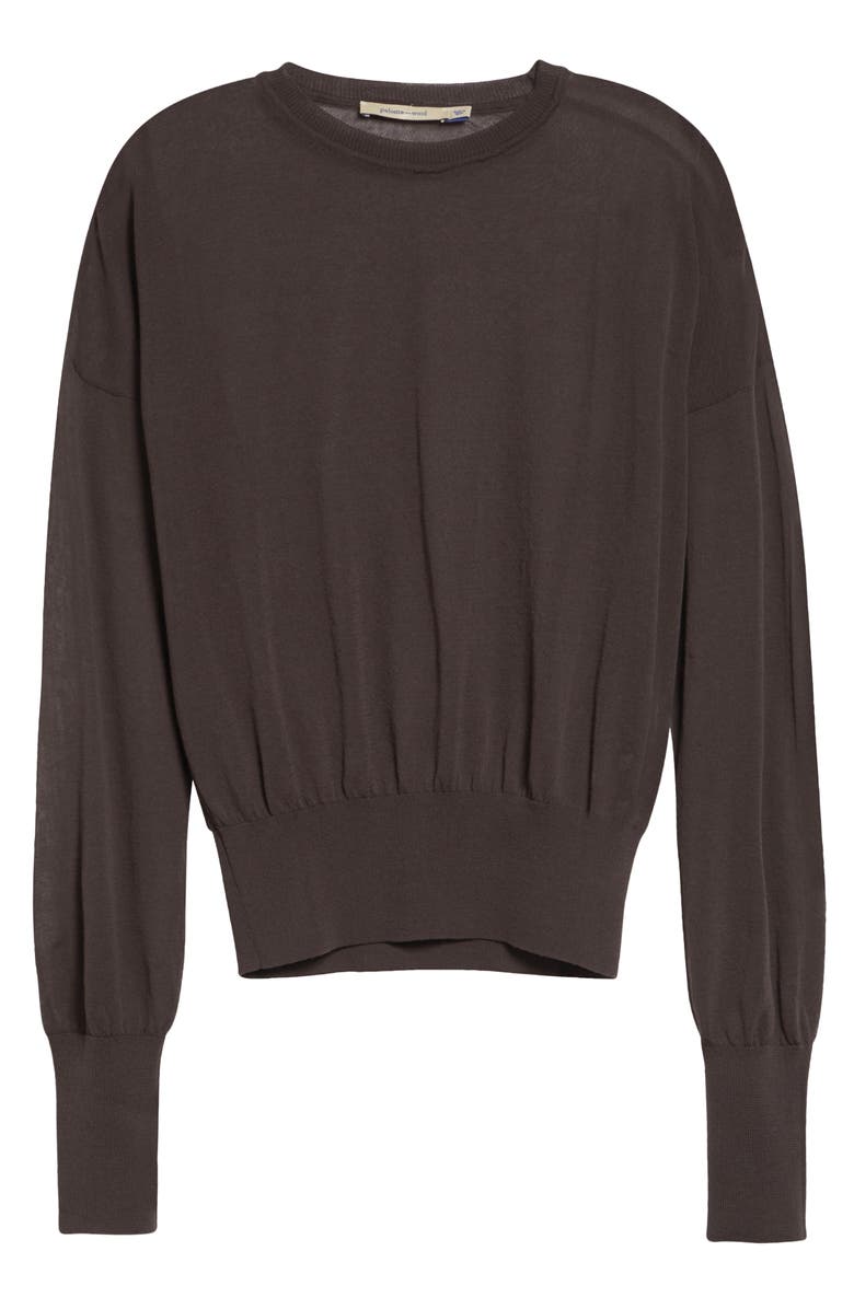 Paloma Wool Leds Sheer Organic Cotton Blend Sweater, Main, color, Brown