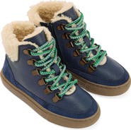 Boden Kids' Borg Faux Fur Lined Lace-Up Boot