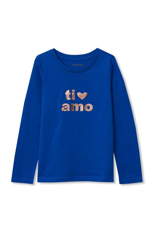 Lands' End Girls Plus Long Sleeve Graphic Tee In Blue
