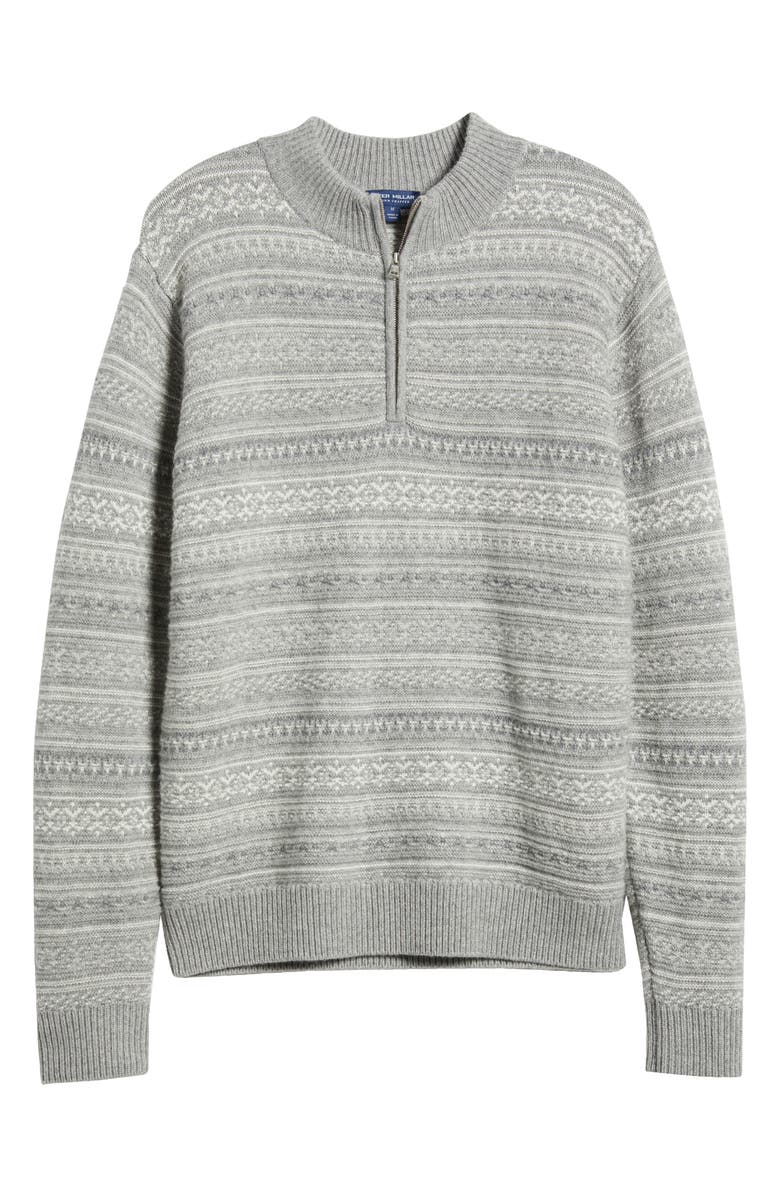 Peter Millar Crown Crafted Fair Isle Wool & Cahsmere Quarter Zip Sweater, Alternate, color, 