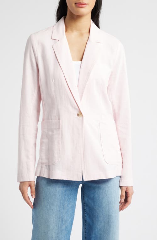 Caslonr Caslon(r) Stripe Linen Blend Blazer In Pink Balm