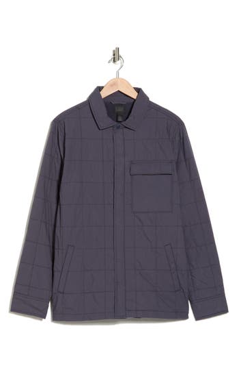 14th & Union Quilted Shirt Jacket In Blue