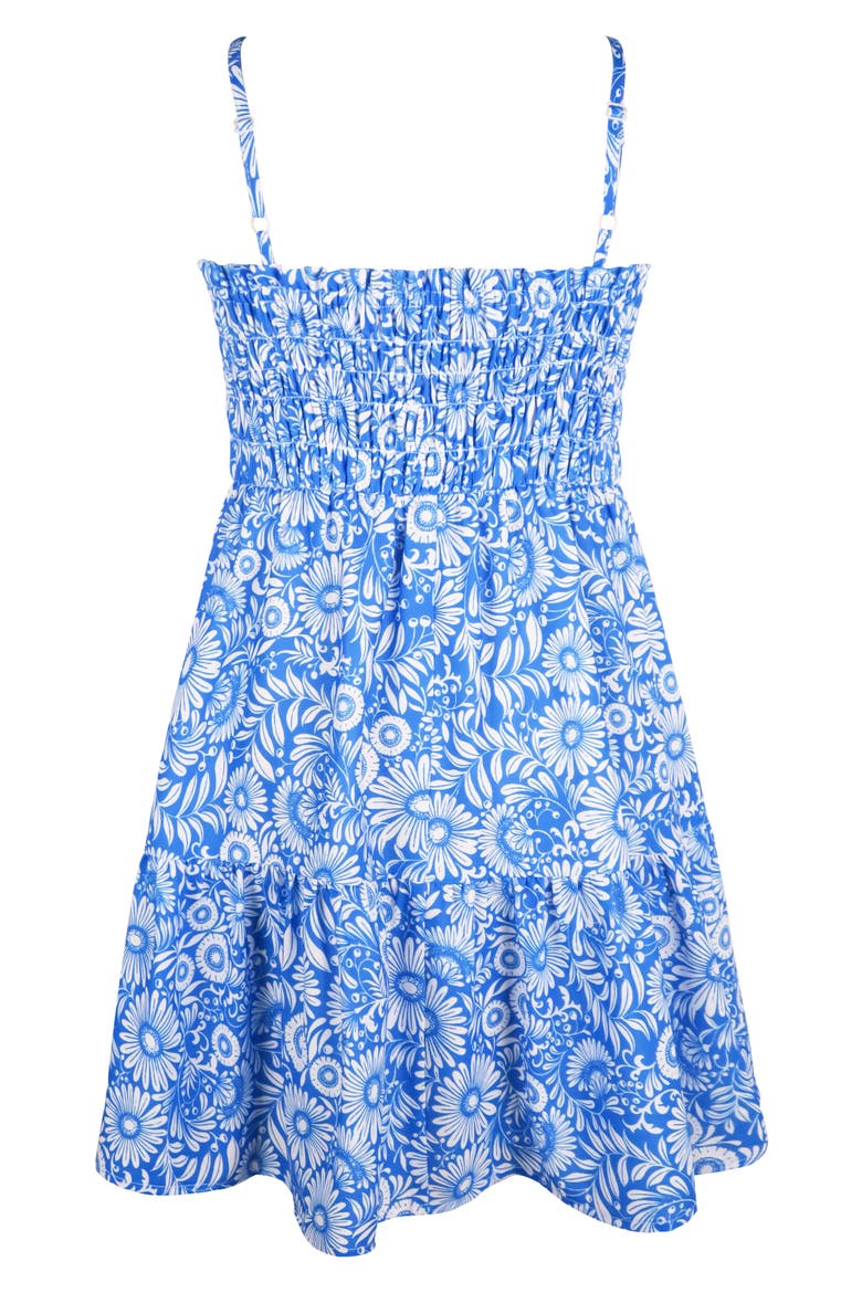 Kids' Smocked Tiered Dress, Alternate, color, BLUE