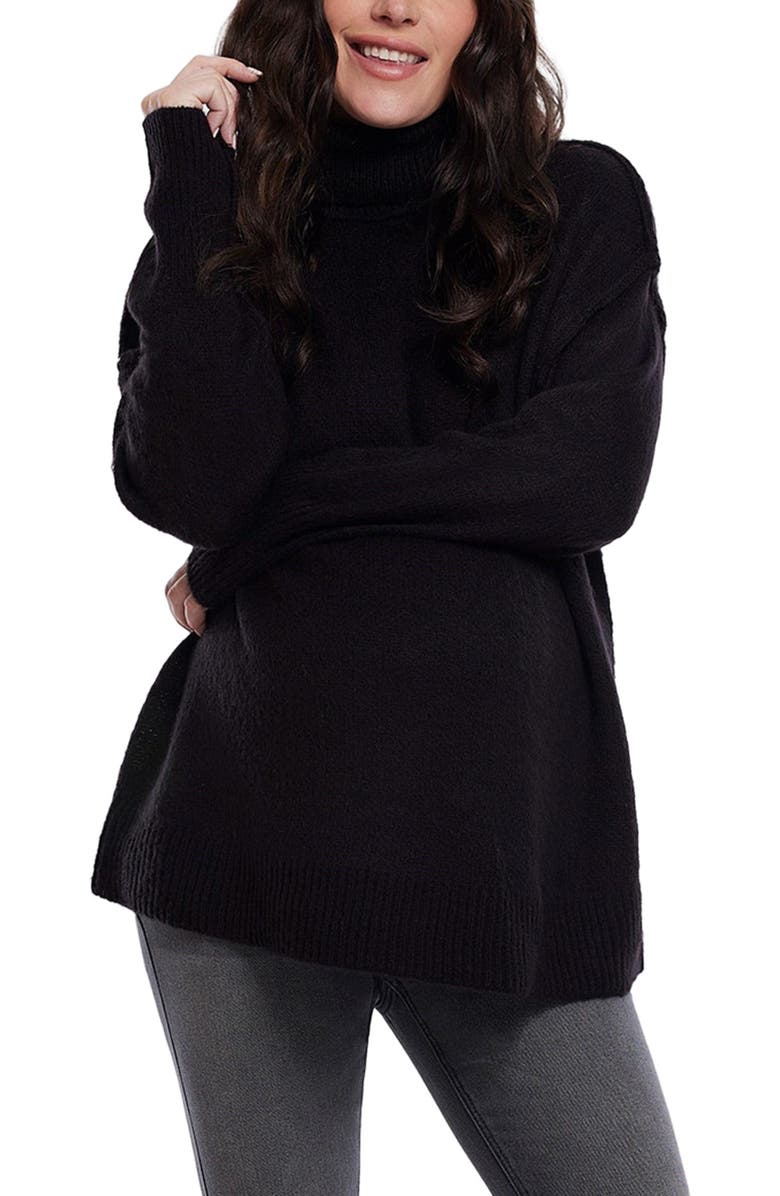 MOTHERHOOD MATERNITY Turtleneck Long Sleeve Knit Maternity Sweater, Alternate, color, 