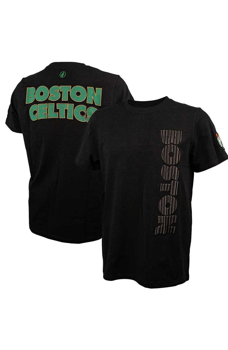 FISLL Men's FISLL  Black Boston Celtics 3D Puff Print Sliced Logo T-Shirt, Main, color, Black